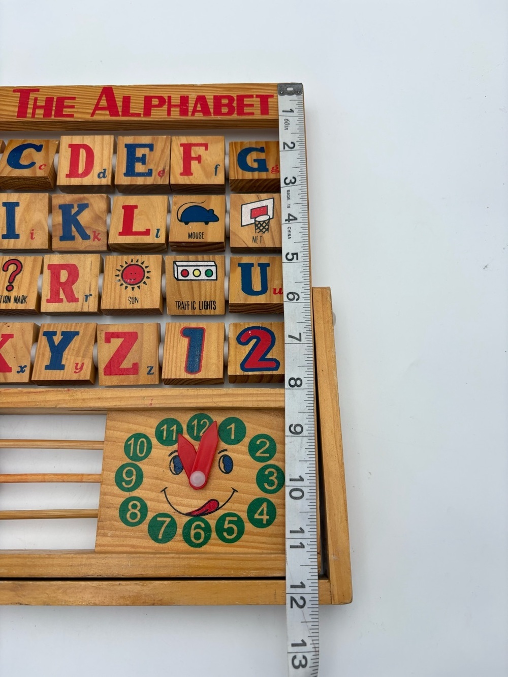 Vintage Learn The Alphabet Wooden Activity Center - Letters, abacus and clock - Picture 7 of 7